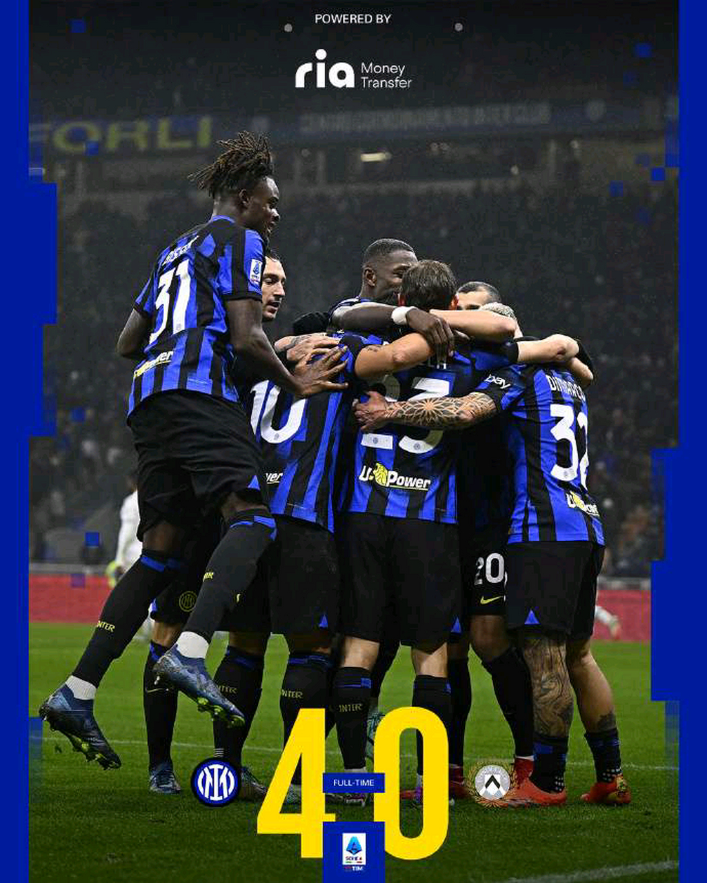 国际米兰大胜，蓝黑军团展示强大攻势